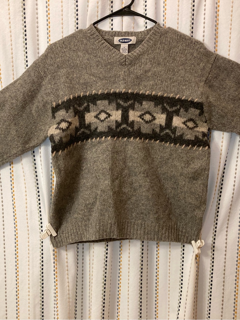 Old Navy womens Gray V-Neck Sweater wool